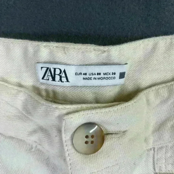 Zara Front Pocket Pants Womens 8 100% Cotton Super soft Flowy cute 0477 - Picture 3 of 12